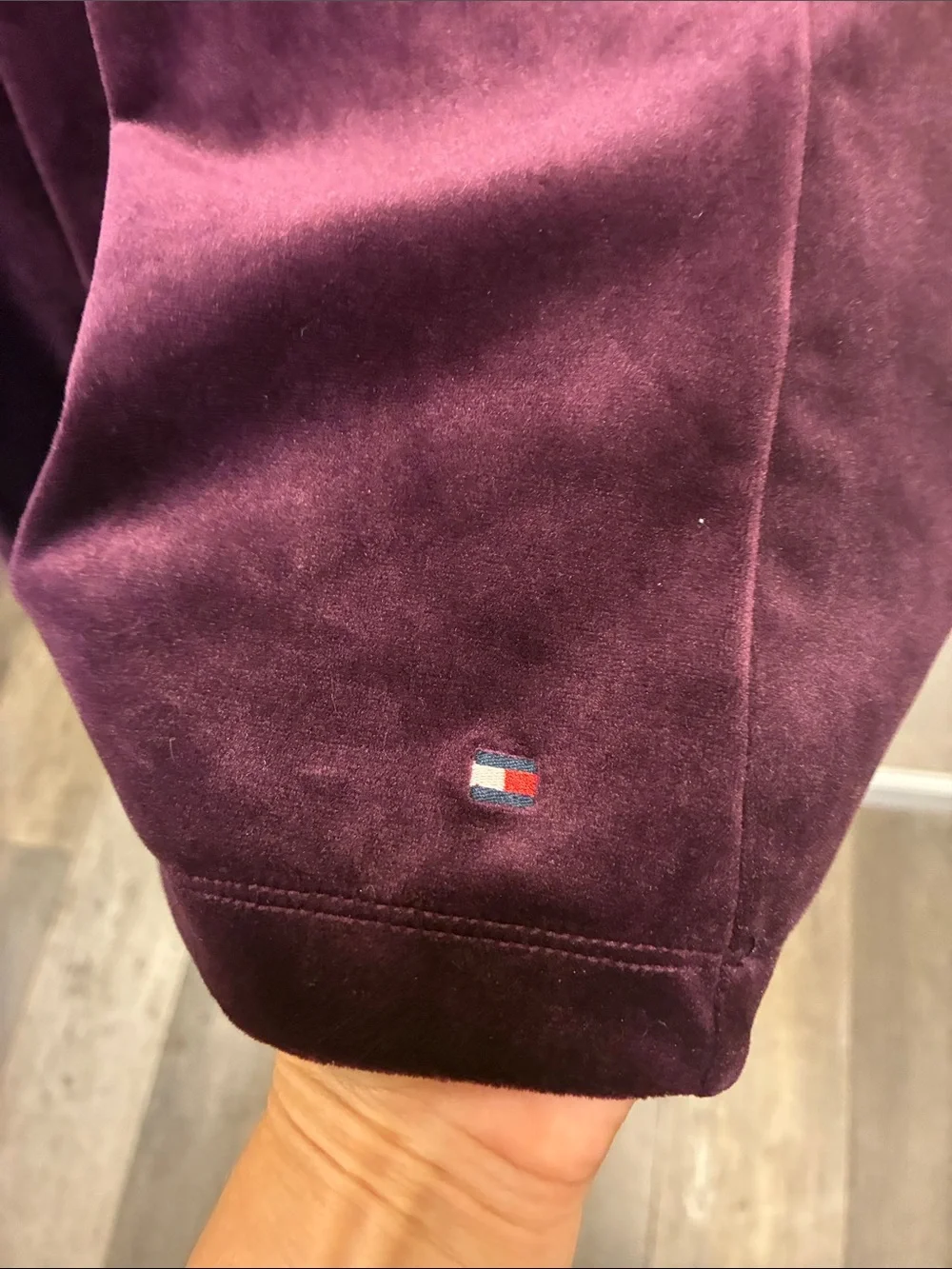 Tommy Hilfiger Plum purple Velour 1/4 zip long sleeve Hoodie Dress
